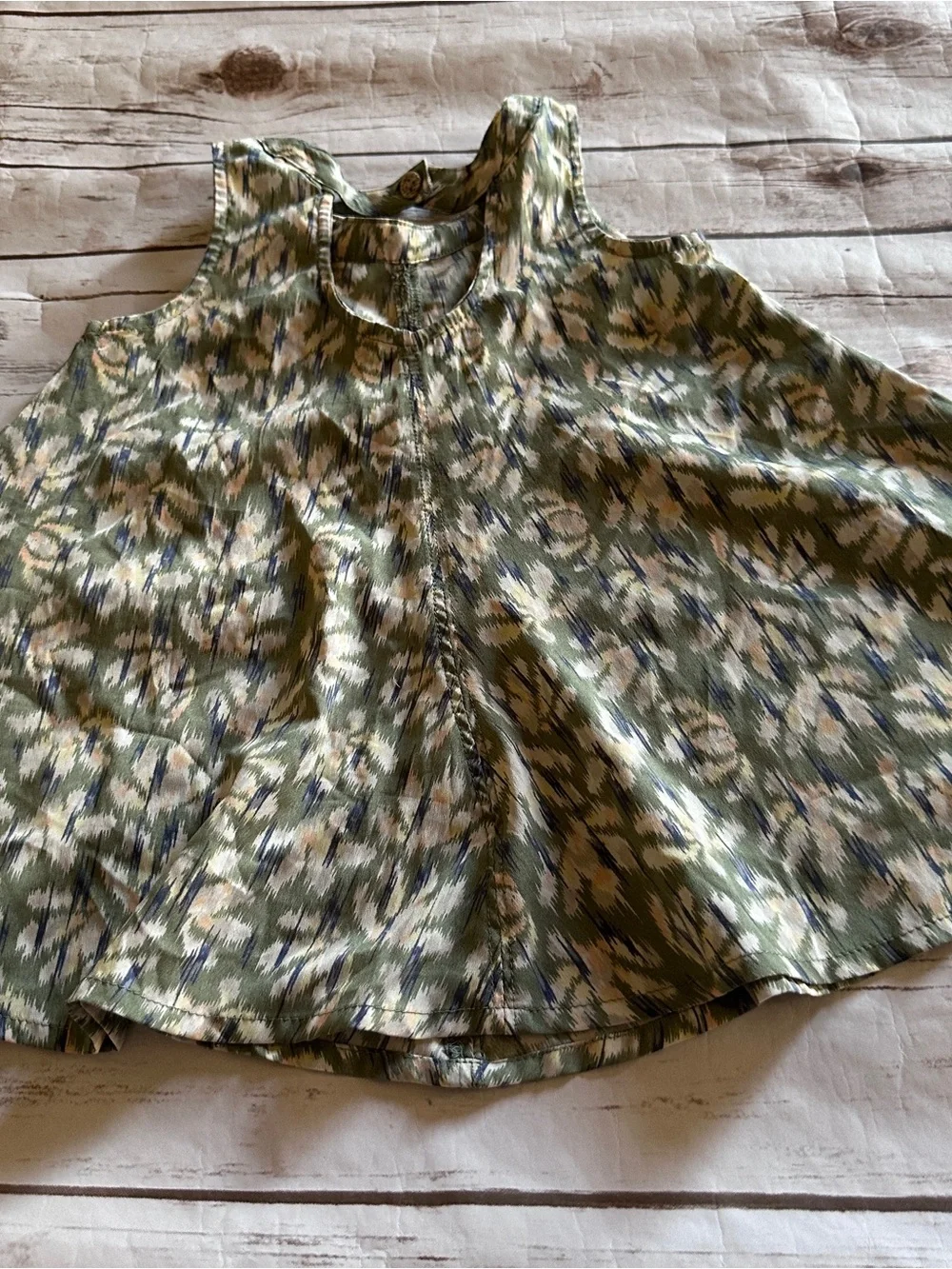 Old Navy green print kids vguc dress size 12-18 months